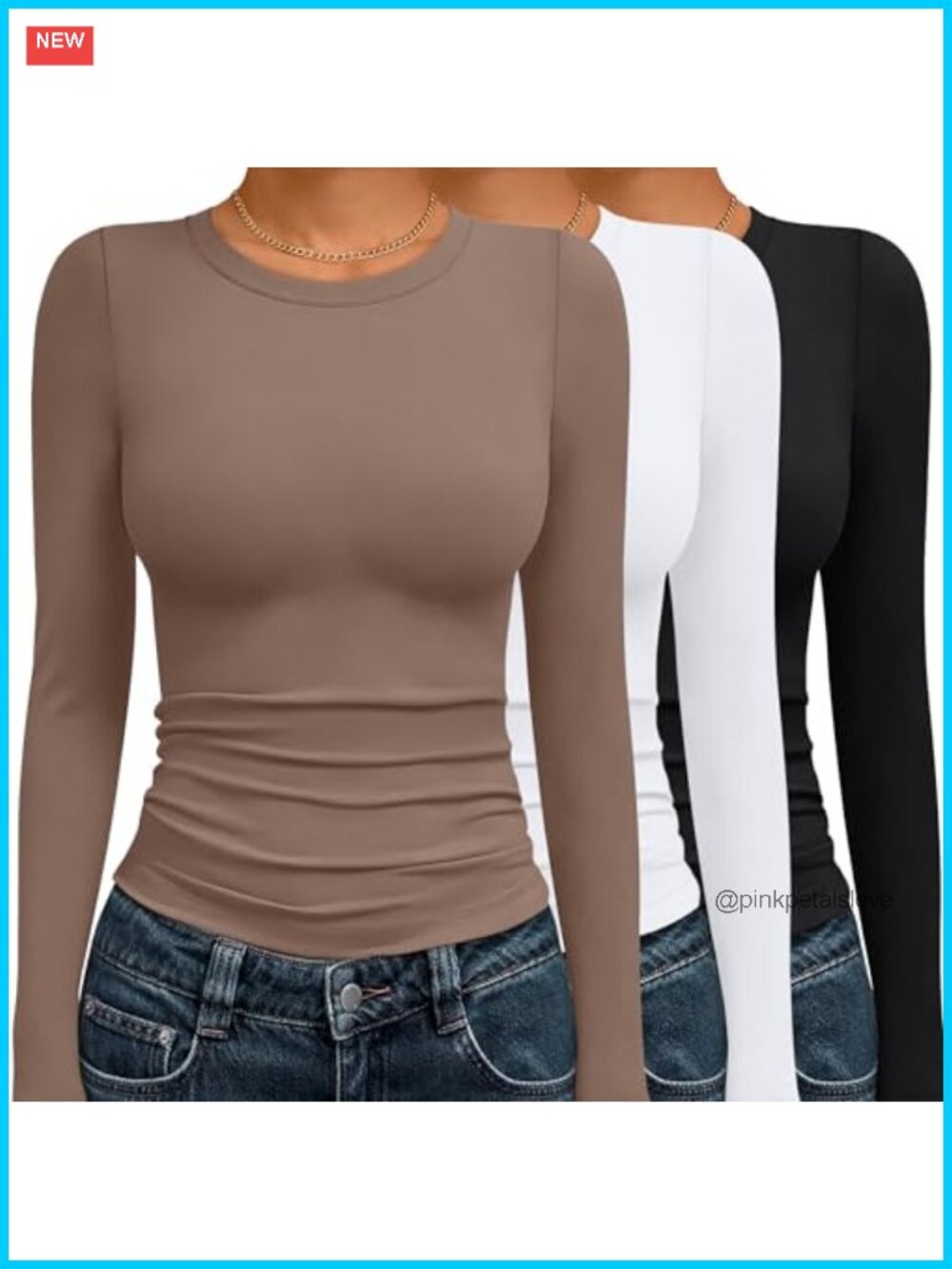 3 Pack Womens Long Sleeve Crew Neck Compression Tops Layering Shirts